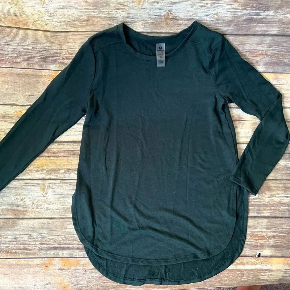 Dark Green Mono B Long Sleeve Athleisure Top